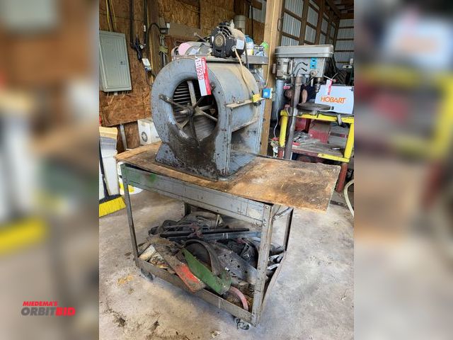 Lot 1-19930 - (1) rolling cart, 36" long x 24" wide x 36" tall with squirrel cage fan, 1/4 HP, 115V, includes asso...