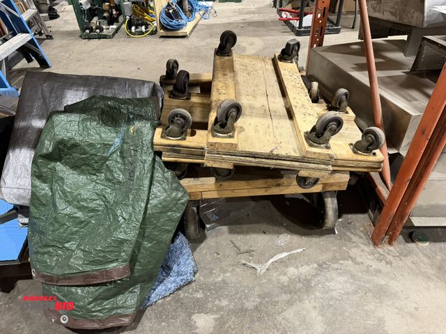 Lot 1-18574 - Lot including (1) approx. 10' x 25' plastic tarp, (1) approx. 10' x 12' plastic tarp, (4) 30" long x...