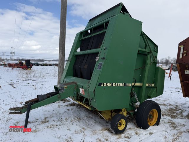 Lot 1-11717 - (1) John Deere 535 round baler, S/N E00535X861539, both twine and net wrap, 60" wide hay pickup head...