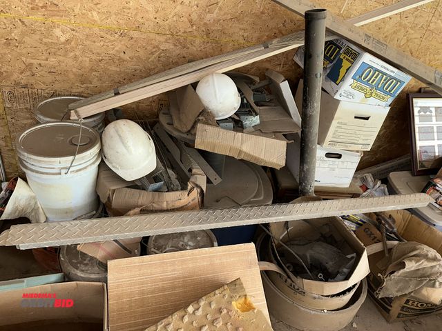 Lot 1-14309 - Entire remaining contents of storage area above office, includes (1) 30" width x 22" height framed B...