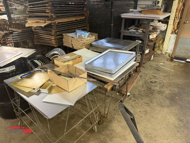 Lot 1-18805 - Lot including (2) 36" length x 28" height x 25" depth wire form carts, (1) 36" length x 30" height x...