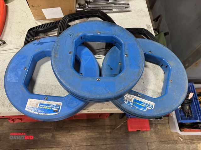 Lot 1-4318 - Lot of (2) Ideal 240' stainless steel fish tapes, and (1) approx. 100' Ideal fish tape.