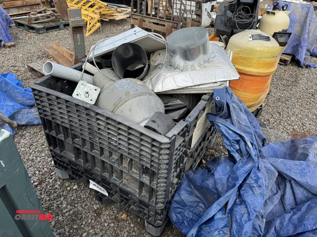 Lot 1-16021 - (1) 40" width x 34" height x 40" depth collapsible resin gondola full of assorted items, including a...