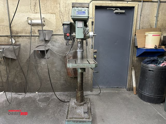 Lot 1-17658 - (1) Ellis, model unknown, variable speed, free standing drill press, 1/2" capacity chuck, 15" x 13" ...
