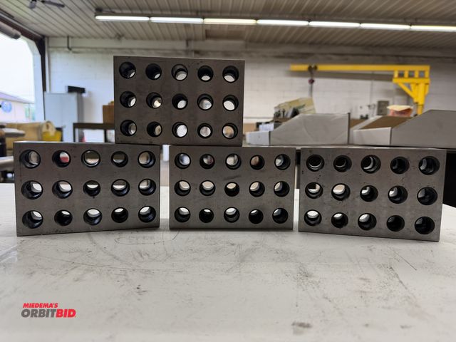 Lot 1-6106 - Set of (4) 6" x 4" x 2" blocks with threaded and unthreaded holes.