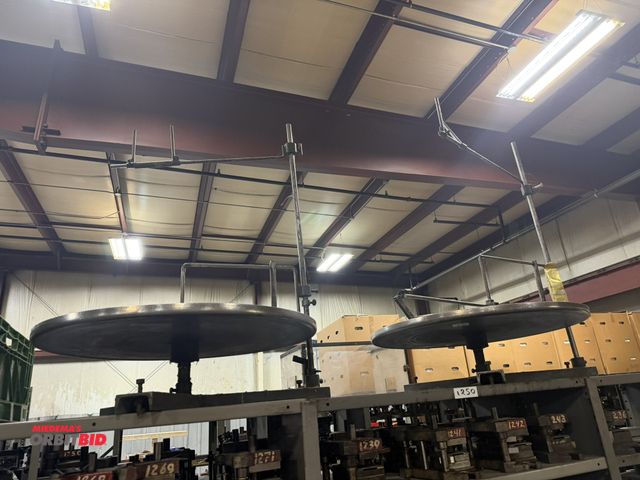 Lot 1-18526 - Lot of (2) 30" diameter table top rotating coil stands.