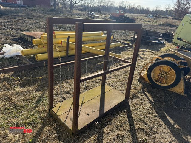 Lot 1-2905 - Lot of (2) Insley steel concrete buggy wheelbarrows, 4.0/4.25/85H18 steel rims with tires (1 is miss...