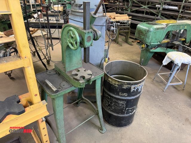 Lot 1-18536 - (1) Atlas #1.5, bench top mandrel press with a 24" width x 32" height x 15" depth steel stand.