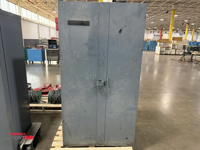 Lot 1-5538 - (1) 38" width x 70.5" height x 24" depth heavy duty steel storage cabinet with 4 adjustable height s...
