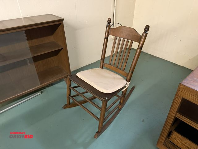 Lot 1-12174 - (1) vintage wooden rocking chair, said to be over 100 years old, with seat height of approx. 16" and...