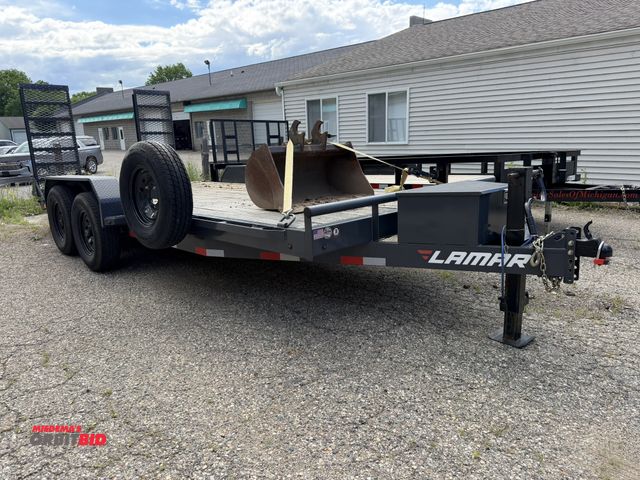 Lot 1-13156 - 2024 Lamar H6831827 (1) tandem axle equipment trailer, 16' bed with 24" beaver tail, 18' total lengt...