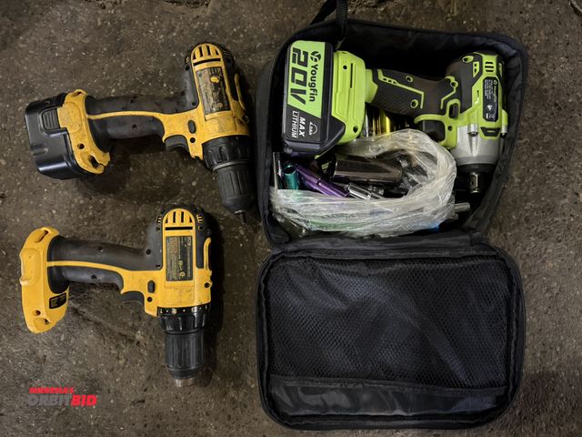 Lot 1-1280 - Lot including (1) De-Walt, model DC742, 12V, cordless 1/2" drill driver with battery, (1) DeWalt, mo...
