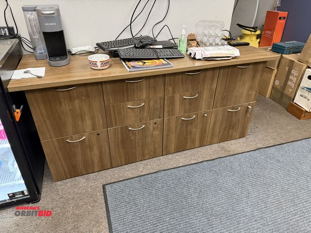 Lot 1-12545 - Entire content of furniture only in office, includes (2) 66" width x 29.5" height x 72" depth L-shap...