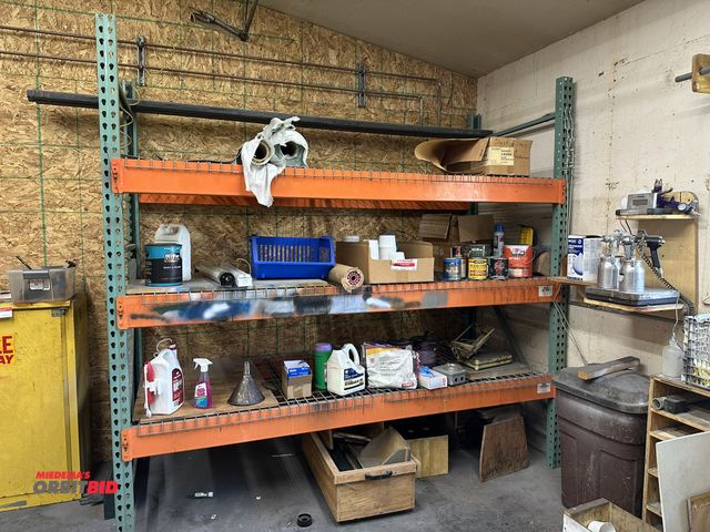 Lot 1-17794 - Lot of Teardrop style pallet racking, consists of (2) 42" depth x 96" height uprights, (6) 96" beams...