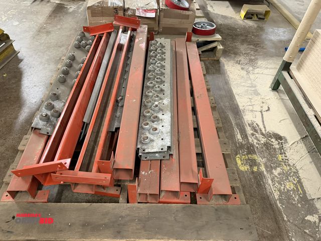 Lot 1-16718 - Approx. (12) 48" bolt-on pallet rack arms, includes (6) 39" roller ball sections.