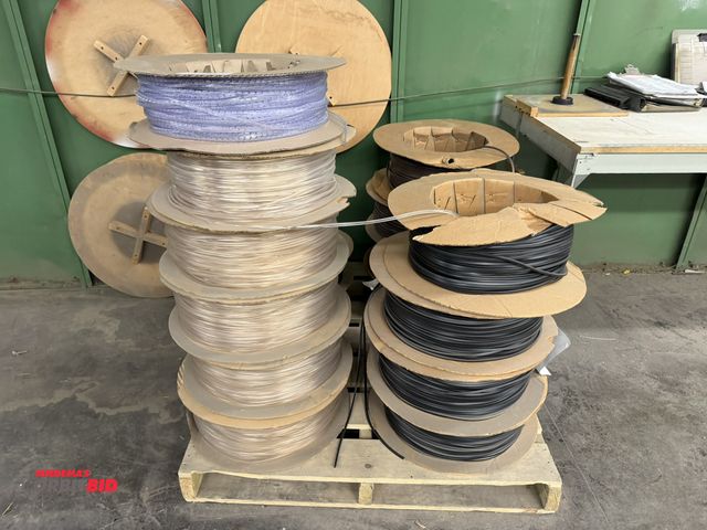 Lot 1-17199 - (1) skid of assorted rubberized and plastic staple-in spline, (16) roll total.