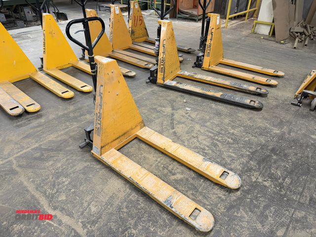 Lot 1-17000 - (1) Lift-Rite 3000 lb. capacity, 12V electric pallet jack with Vulcan, model SM12/10BT3, with 12V, 1...