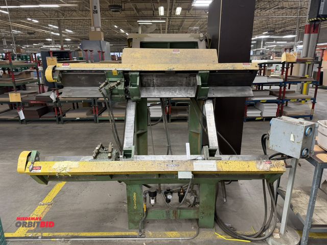 Lot 1-17481 - (1) J.M. Lancaster, Inc., pneumatic clamping unit, approx. 80" wide arms, pendant palm button contro...