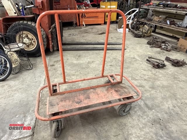 Lot 1-1383 - (1) approx. 48" length x 48" height x 24" depth  heavy duty panel cart with 8" diameter wheels.