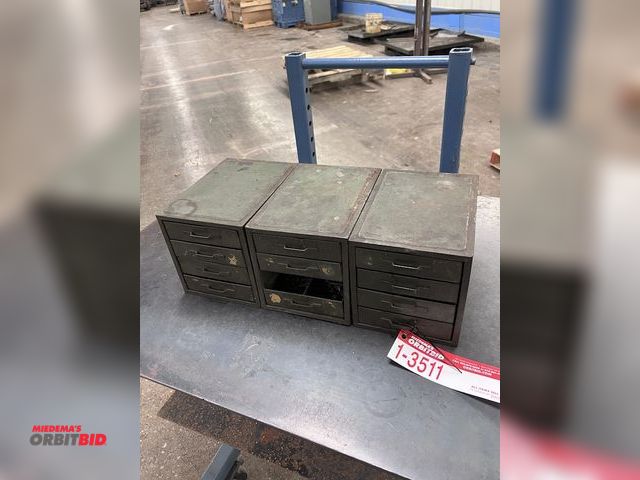 Lot 1-3511 - (3) Metal Storage Containers w/ Contents