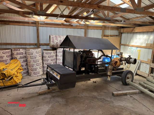 Lot 1-15821 - (1) Custom made irrigation pump on single axle trailer, pin style hitch, Chevrolet 350 gas powered e...