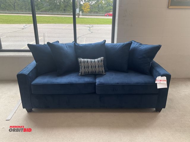 Lot 1-17162 - Blue couch 89” by 37” deep
