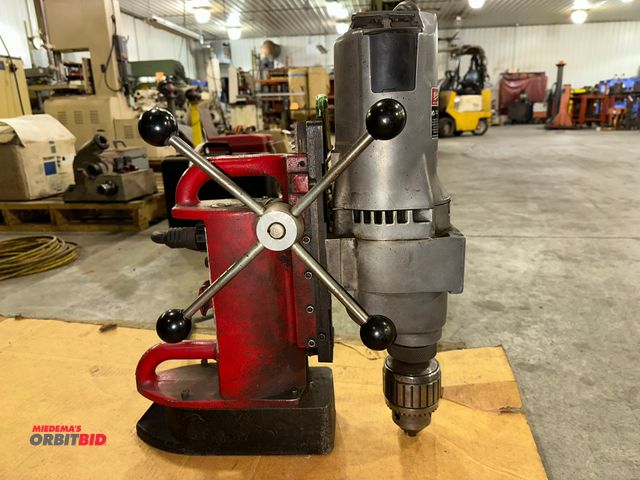 Lot 1-17148 - (1) Milwaukee Magnetic drill with a CAT #4297-1, drill motor (1 1/4" capacity), 120V, single phase, ...