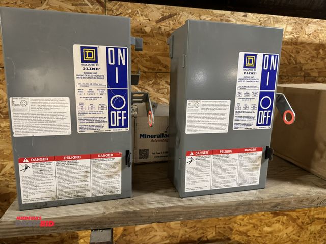 Lot 1-4340 - Lot of (2) Square-D I-Line Busway units/disconnects, Cat #PQ3606G, 60 amp, 3PXW.