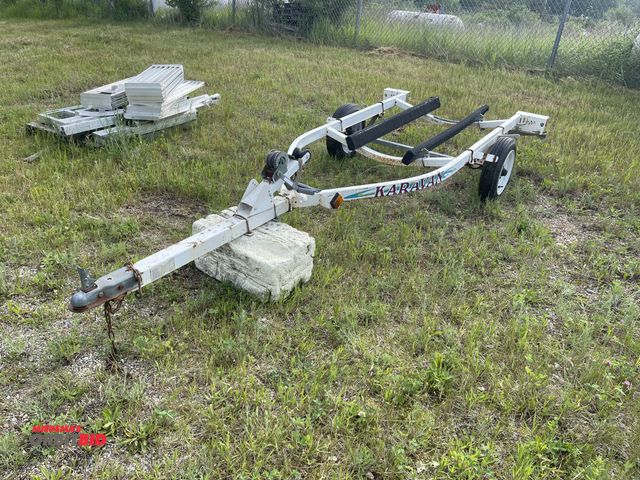 Lot 1-6601 - (1) Caravan single place jet ski trailer, 2" ball, hand crank, missing jack and fenders, missing lig...