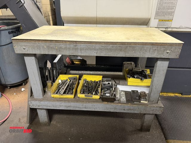 Lot 1-11064 - (1) 48" width x 37" height x 24" depth wood shelving unit with contents of lower shelf only, include...
