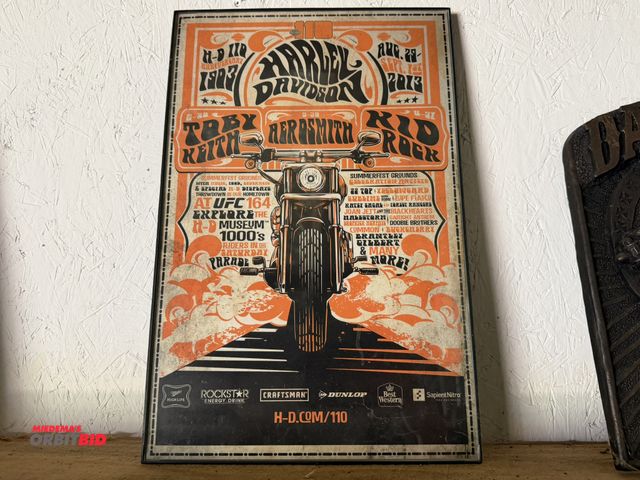 Lot 1-8202 - (1) 11" x 17", authentic Harley Davidson 110th Anniversary Homecoming poster.