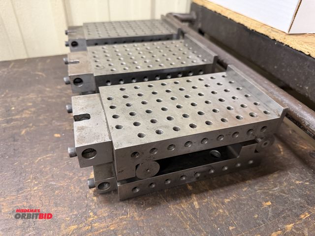 Lot 1-1888 - Lot of (3) 6" x 4" hinges sine plates with threaded holes.