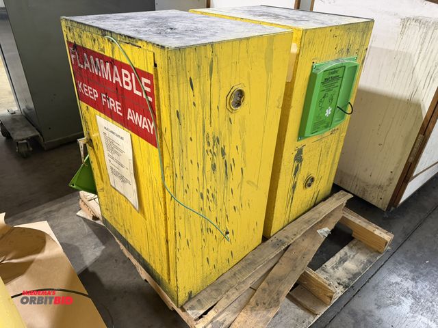 Lot 1-5547 - Lot of (2) 23.5" width x 36" height x 18" depth single door flammable liquid safety storage cabinets...
