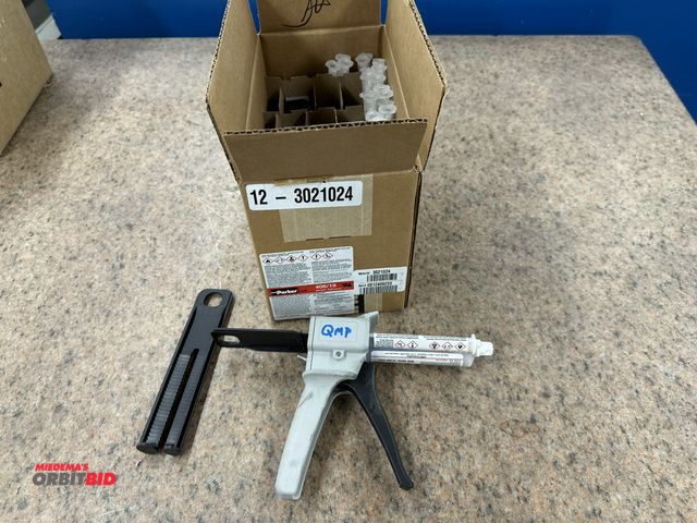 Lot 1-17724 - Lot of (8) cartridges of Parker 406/19 acrylic adhesive (expiration date 5-15-2024).