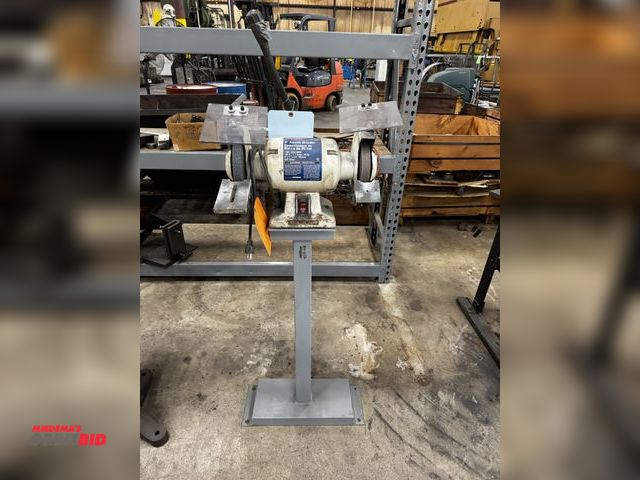Lot 1-19634 - (1) Westward 8" bench grinder, 1 HP, 120V, pedestal style, 8" x 1" x 5/8" wheels, 5/8" arbor.