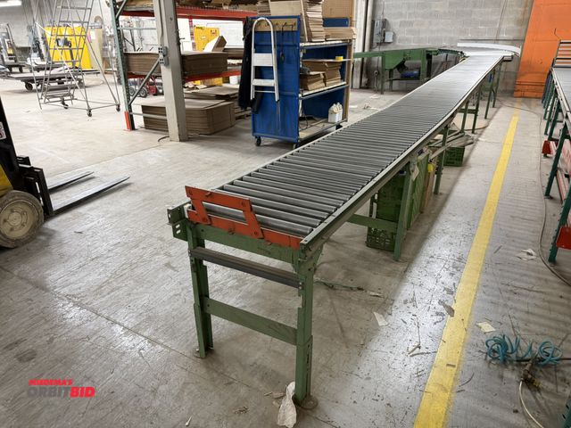 Lot 1-17469 - (1) conveyor section with approx. 25' power rubber belt incline conveyor, 24" wide, includes approx....