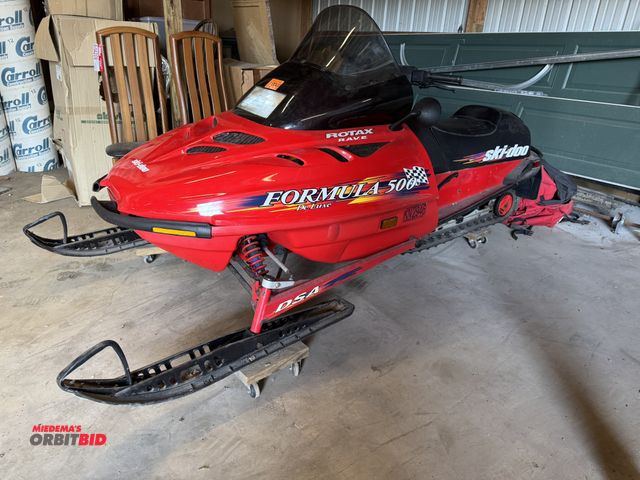 Lot 1-14258 - (1) 1997 Bombardier Formula 500 Deluxe snowmobile, VIN 124700908, 3,249 miles showing, Rotax Rave en...