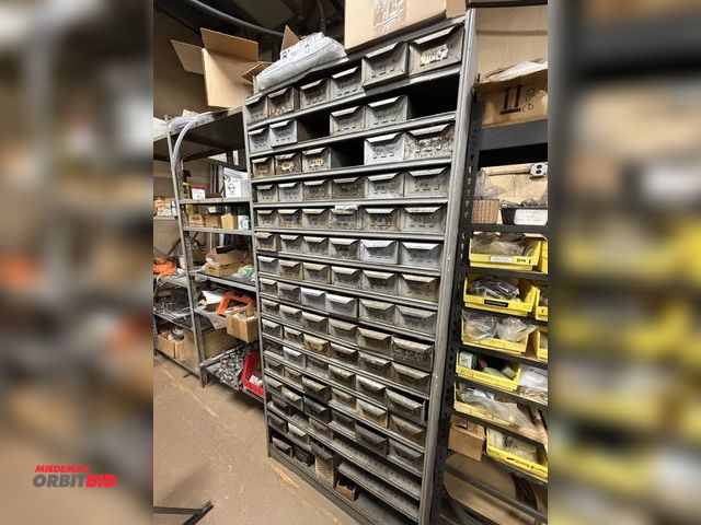 Lot 1-12479 - (1) 36" width x 78" height x 24" depth steel rack with approx. (75) steel slide out drawers with con...