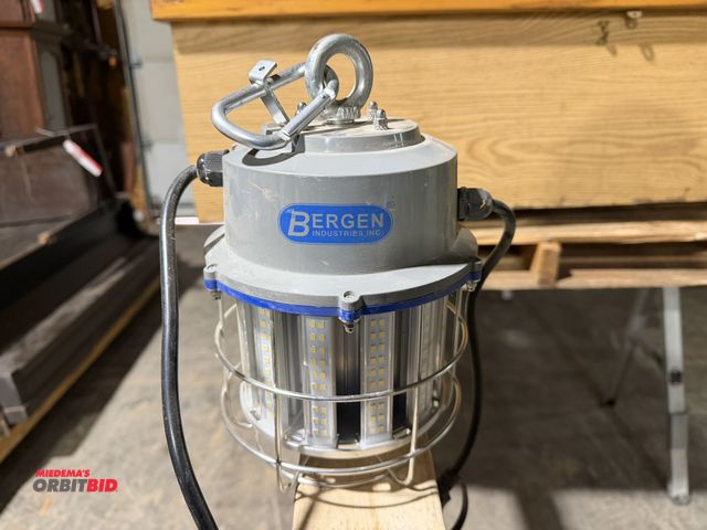 Lot 1-1545 - (1) Bergen, model K4-60, 120V/60 watt LED work light with side and bottom lights, and carabiner for ...