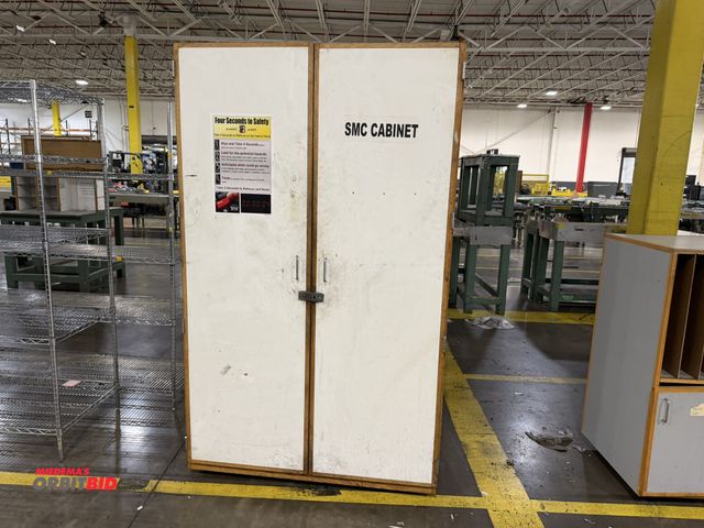 Lot 1-5249 - (1) 47" width x 80" height x 30.5" depth wood/wood composite cabinet with 5 adjustable height shelve...