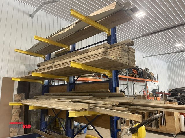 Lot 1-18799 - Lot includes all wood shown in photos, plank boards, 2 x 4's, custom built wood concrete forms, vari...