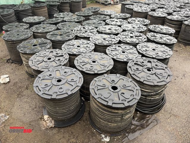 Lot 1-18722 - Lot of (33) approx. 500' spools (some less/some more) of heavy duty rubber hose, 1" outside diameter...