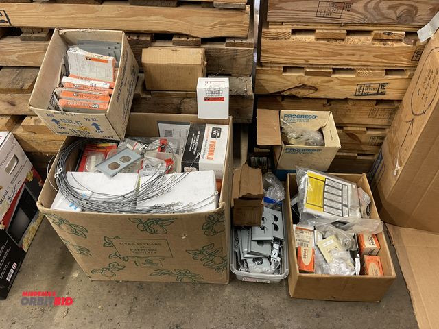 Lot 1-6180 - Large lot of assorted Wiremold Products, includes connectors, boxes, covers, plates, and more.