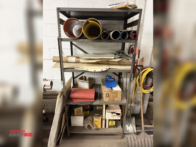Lot 1-6462 - (1) 36" width x 75" height x 24" depth bolt-together steel rack with 5 shelves and contents, includi...