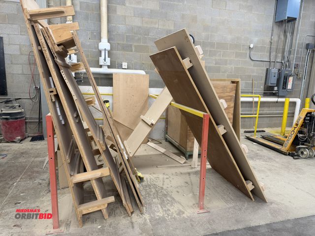 Lot 1-16286 - Lot of assorted plywood table tops, various widths and lengths.