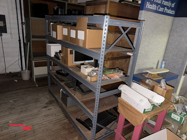 Lot 1-4782 - (1) Edsal metal shelving unit, 75.5" long x 25" deep x 72" tall, does not include contents shown in ...