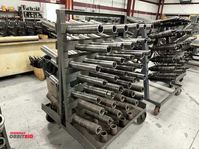 Lot 1-19225 - (1) 40" width x 58" height x 40" depth heavy duty steel A-frame cart with assorted sizes and styles ...