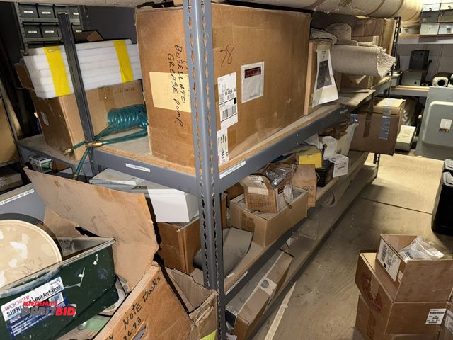 Lot 1-16729 - (1) 96" width x 54" height x 24" depth rivet lock shelving unit with assorted contents, including va...