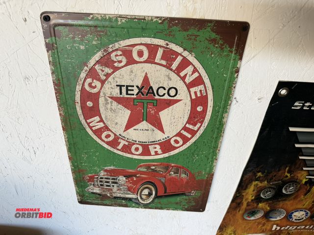 Lot 1-8199 - (1) 12" x 17" reproduction "Texaco Motor Oil" tin sign.
