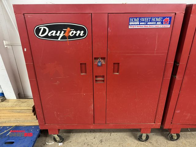 Lot 1-6357 - (1) Dayton Jobox, model 6A579C, on casters, 60" wide x 24" deep x 66.5" tall, 2000 max. capacity, do...
